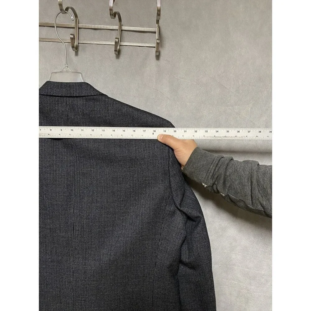 Chaps Blazer Men 44L Gray Blue Nailhead Wool Flannel Coat‎ Ralph Lauren Luxury